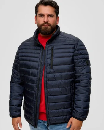 Jacheta matlasata barbati big size fara gluga, croiala Regulr fit, Bleumarin