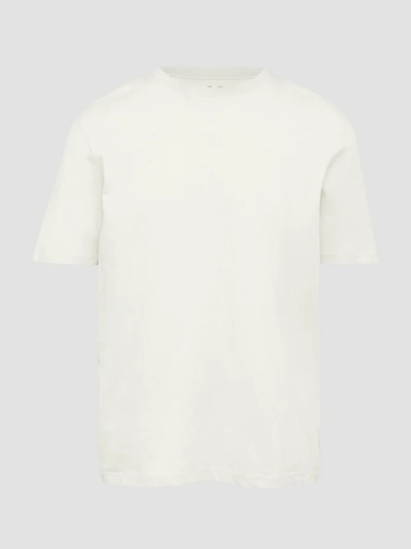 Tricou bărbați cu decolteu la baza gâtului, cu logo, Crem (SELECTATI MARIMEA: 2XL)