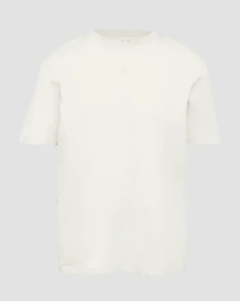 Tricou bărbați cu decolteu la baza gâtului, cu logo, Crem (SELECTATI MARIMEA: 2XL)