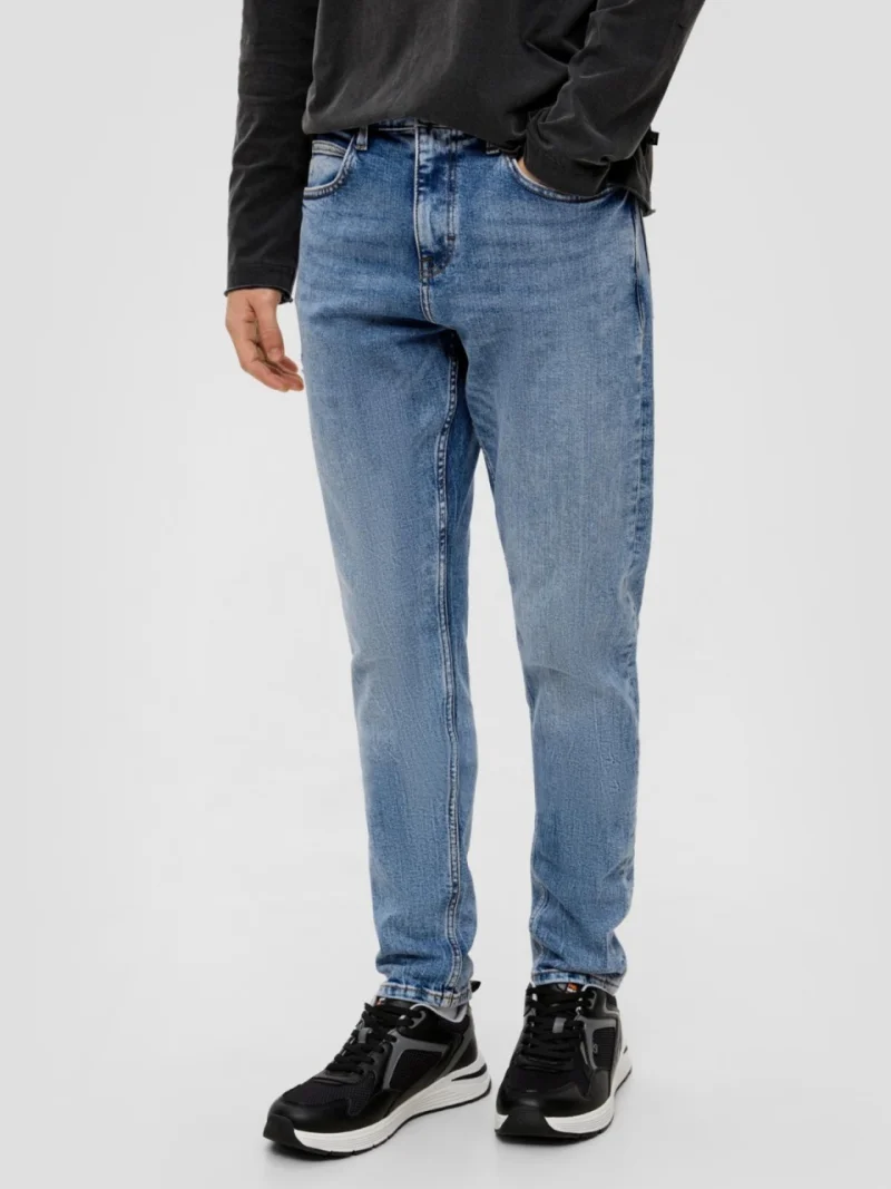 Blugi barbati Shawn, cu talie medie, Regular fit, Tapered Leg, Albastru deschis (SELECTATI MARIMEA: 29, SELECTATI LUNGIMEA: 32)