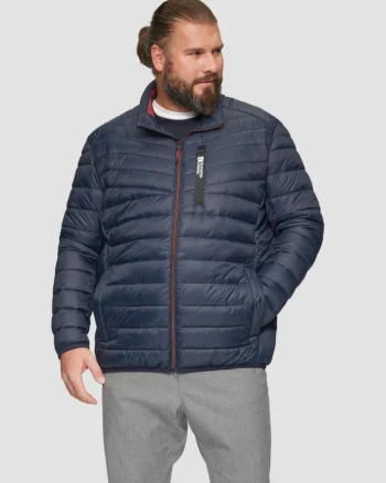Jacheta barbati big sizes cu buzunare oblice, logo, fara gluga, Bleumarin (SELECTATI MARIMEA: 2XL)