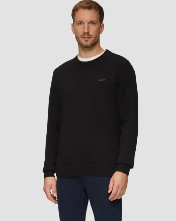 Pulover tricotat barbati cu decolteu la baza gatului, Regular Fit, Negru (SELECTATI MARIMEA: 3XL)