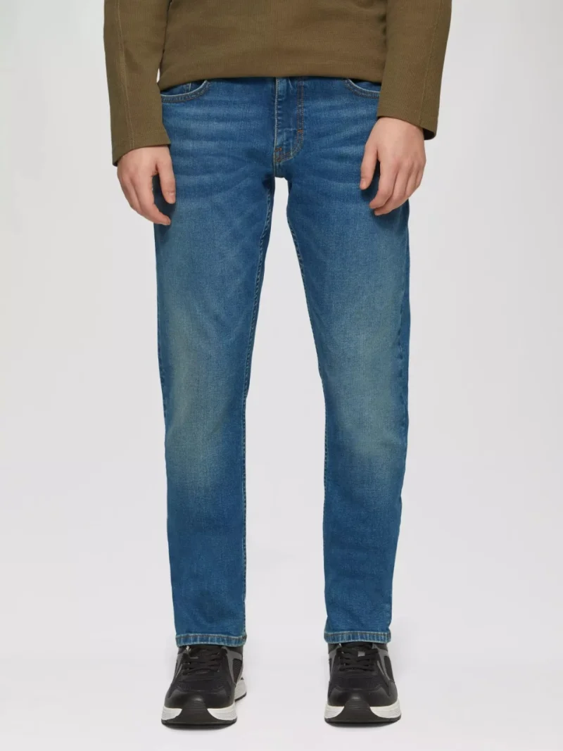 Blugi barbati Rick, cu talie medie, croiala Slim Fit, Slim Leg, Albastru (SELECTATI MARIMEA: 28, SELECTATI LUNGIMEA: 30)
