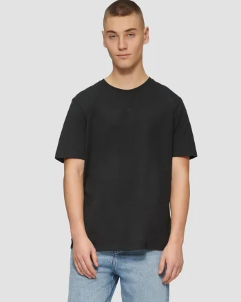 Tricou cu maneca scurta, barbati, la baza gatului, croiala Regular Fit, Negru (SELECTATI MARIMEA: S)