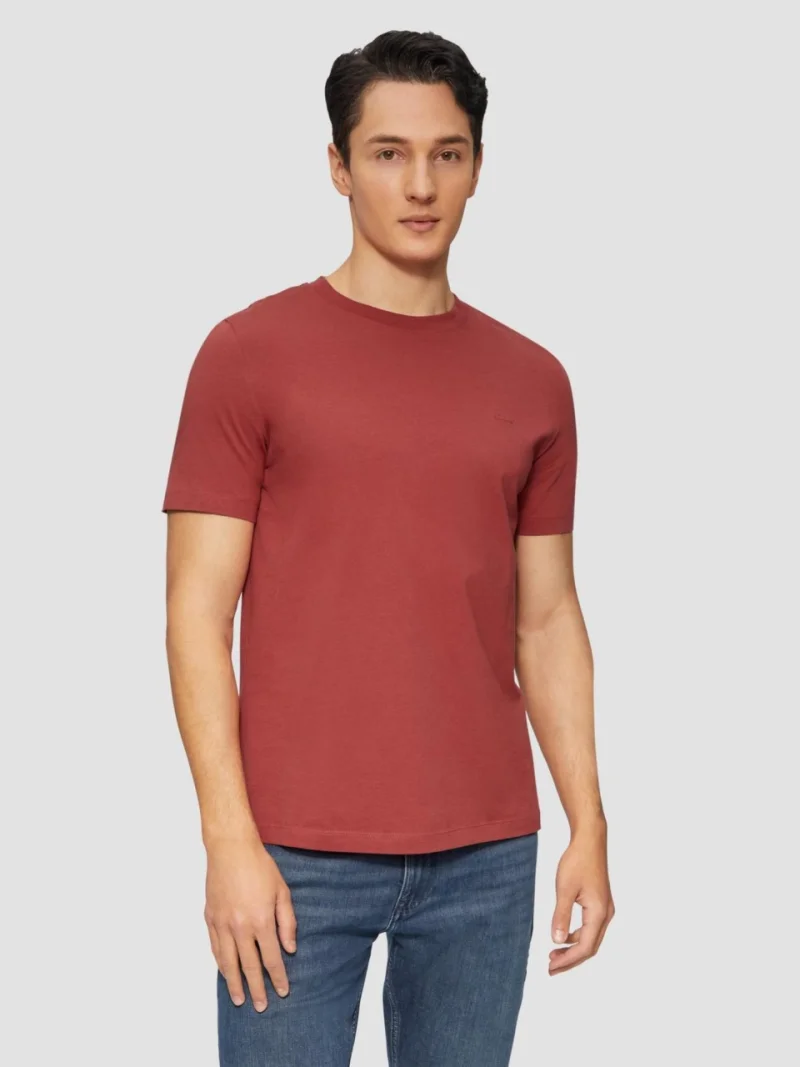 Tricou cu maneca scurta, barbati, cu logo si croiala Regular fit, Rosu (SELECTATI MARIMEA: S)