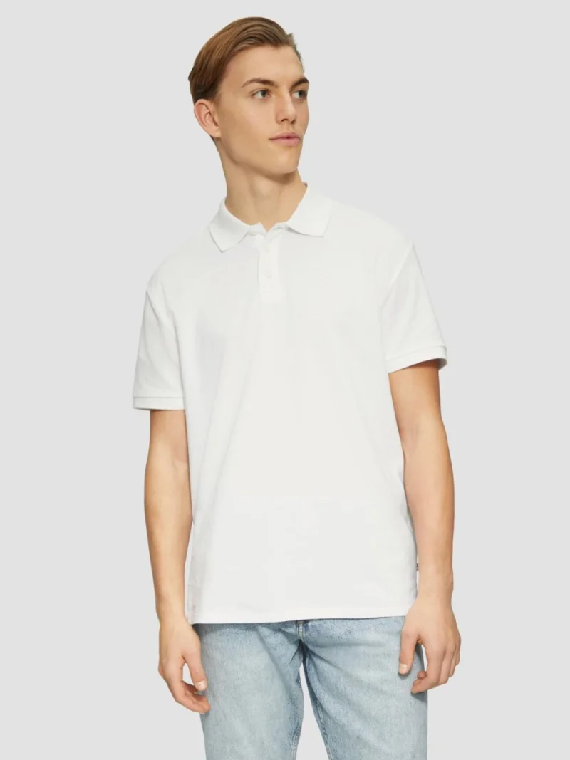 Tricou polo din bumbac, barbati, croiala Regular Fit, Alb (SELECTATI MARIMEA: S)