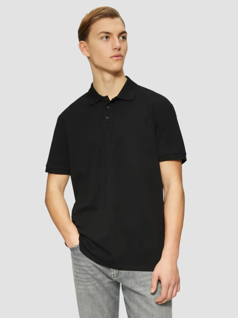 Tricou polo din bumbac, barbati, croiala Regular Fit, Negru (SELECTATI MARIMEA: S)