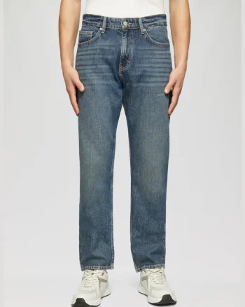 Blugi barbati Pete, cu talie medie, Regular fit, Straight leg, Albastru (SELECTATI MARIMEA: 29, SELECTATI LUNGIMEA: 32)