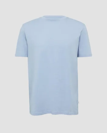 Tricou barbati cu decolteu la baza gatului si croiala Regular fit, Albastru deschis (SELECTATI MARIMEA: S)