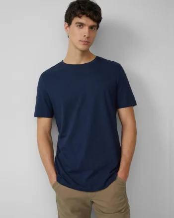 s.Oliver Tricou barbati, Regular Fit din amestec de in si bumbac, Bleumarin inchis (SELECTATI MARIMEA: S)