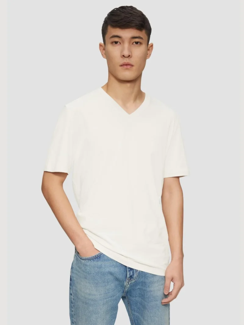 s.Oliver Tricou barbati cu anchior, Regular fit, din bumbac, Crem (SELECTATI MARIMEA: 2XL)
