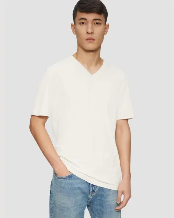 s.Oliver Tricou barbati cu anchior, Regular fit, din bumbac, Crem (SELECTATI MARIMEA: 2XL)