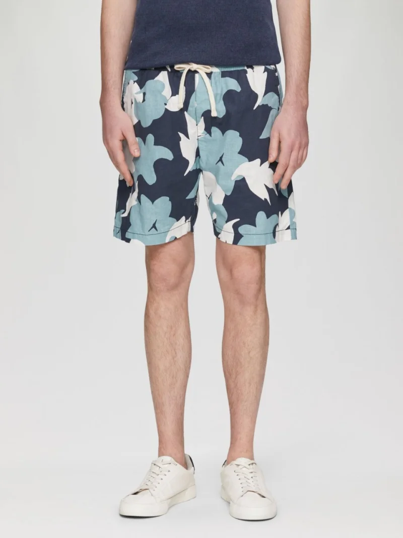 Q/S by s.Oliver Pantaloni scurti barbat cu imprimeu floral, Bleumarin (SELECTATI MARIMEA: S)