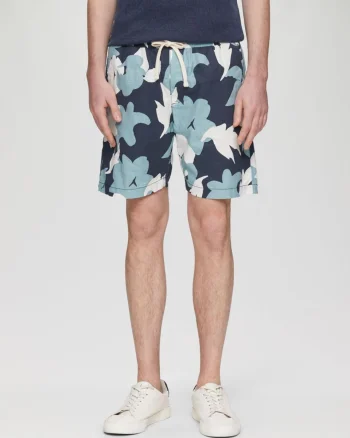 Q/S by s.Oliver Pantaloni scurti barbat cu imprimeu floral, Bleumarin (SELECTATI MARIMEA: S)