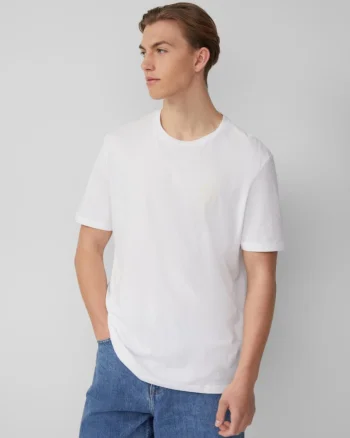 Q/S by s.Oliver Tricou barbati cu imprimeu, decolteu la baza gatului, Regular fit, Alb (SELECTATI MARIMEA: S)