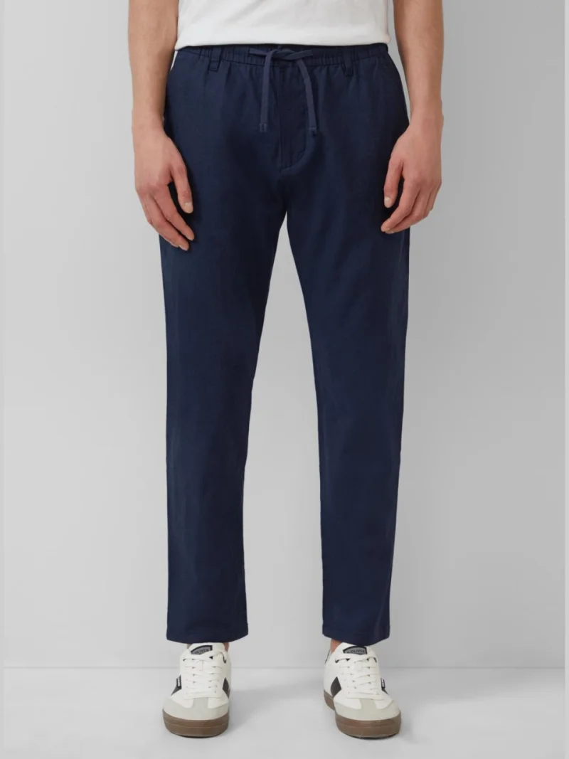 s.Oliver Pantaloni chino, barbati, Detroit, din amestec de in si bumbac, talie elastica, Bleumarin inchis (SELECTATI MARIMEA: 29, SELECTATI LUNGIMEA: