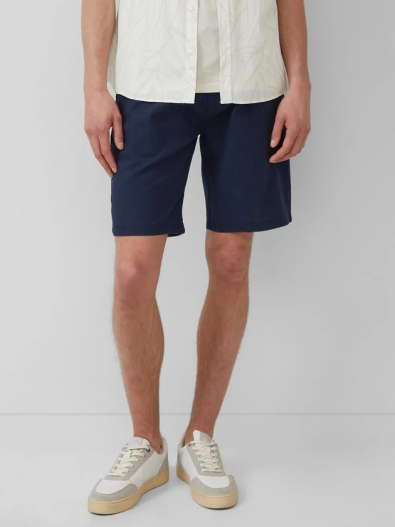 s.Oliver Pantaloni scurti barbati chino, Detroit, din amestec de in si bumbac, Regular Fit, Bleumarin inchis (SELECTATI MARIMEA: 31)