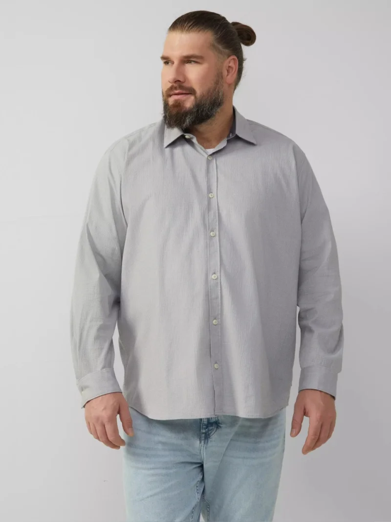 s.Oliver Big Sizes Camasa barbati big sizes, cu maneca lunga, Regular fit, Gri deschis (SELECTATI MARIMEA: 2XL)
