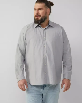 s.Oliver Big Sizes Camasa barbati big sizes, cu maneca lunga, Regular fit, Gri deschis (SELECTATI MARIMEA: 2XL)