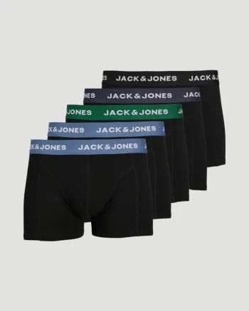 Jack & Jones Underwear barbati Set 5 perechi de boxeri, Negru (SELECTATI MARIMEA: S)