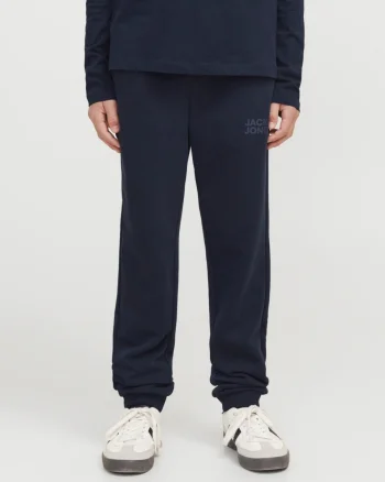 Jack & Jones Pantaloni lungi de trening, baieti, cu talie medie, Relaxed fit, Bleumarin inchis (SELECTATI MARIMEA: 140 cm)