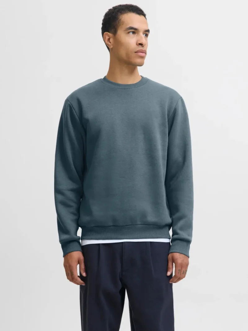 Jack & Jones Bluza barbati, simpla cu decolteu la baza gatului, Gri inchis (SELECTATI MARIMEA: XL)