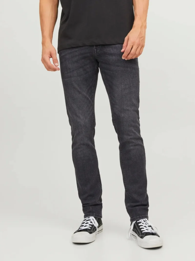 Jack & Jones Blugi barbati GLENN, cu talie joasa si croiala Slim fit, Negru (SELECTATI MARIMEA: 28, SELECTATI LUNGIMEA: 30)