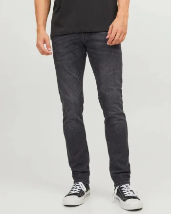Jack & Jones Blugi barbati GLENN, cu talie joasa si croiala Slim fit, Negru (SELECTATI MARIMEA: 28, SELECTATI LUNGIMEA: 30)