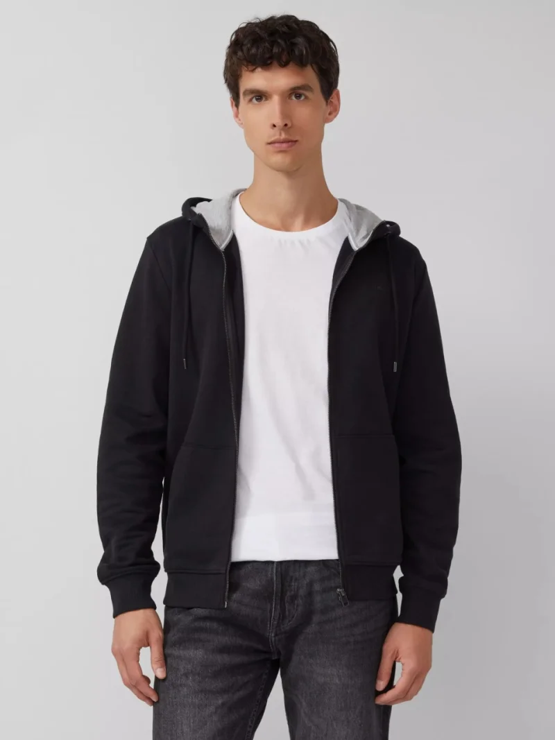 s.Oliver Hanorac barbati cu gluga din molton, Regular fit, Negru (SELECTATI MARIMEA: M)