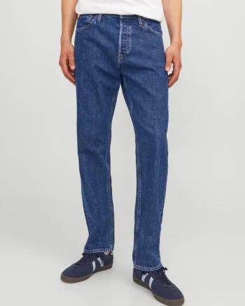 Jack & Jones Blugi barbati CHRIS, talie inalta, croiala Regular fit, Albastru (SELECTATI MARIMEA: 29, SELECTATI LUNGIMEA: 32)