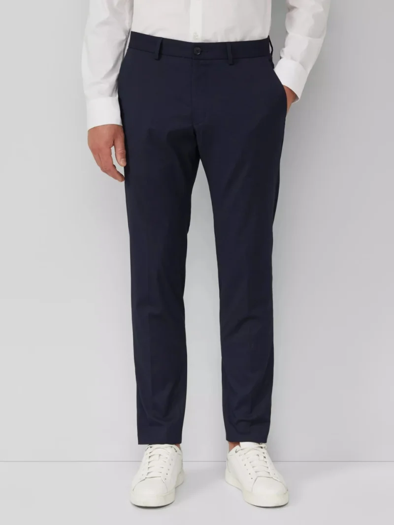 s.Oliver BLACK LABEL Pantaloni costum barbati cu croiala Slim fit, Bleumarin inchis (SELECTATI MARIMEA: 56)