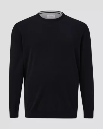 s.Oliver Big Sizes Pulover barbati big sizes, cu decolteu la baza gatului, Negru (SELECTATI MARIMEA: 2XL)
