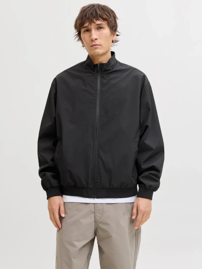 Jack & Jones Jacheta bomber barbati, Regular fit, Negru (SELECTATI MARIMEA: S)