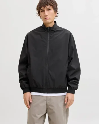 Jack & Jones Jacheta bomber barbati, Regular fit, Negru (SELECTATI MARIMEA: S)