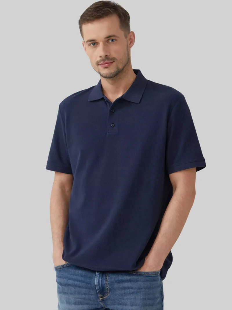 s.Oliver Tricou polo barbati, din piqué waffle, Regular fit, Bleumarin inchis (SELECTATI MARIMEA: 2XL)