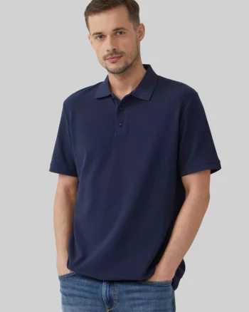 s.Oliver Tricou polo barbati, din piqué waffle, Regular fit, Bleumarin inchis (SELECTATI MARIMEA: 2XL)