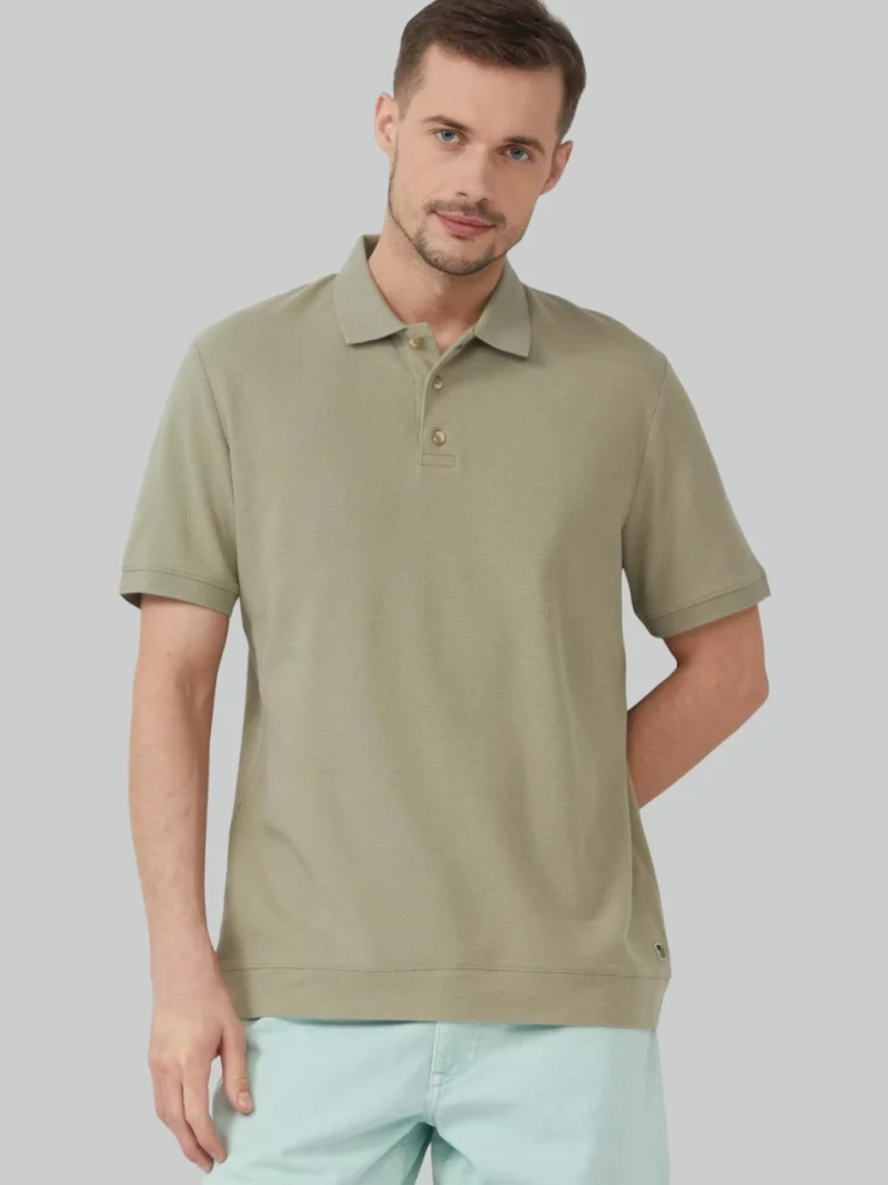 s.Oliver Tricou polo barbati, din piqué waffle, Regular fit, Verde masliniu (SELECTATI MARIMEA: S)