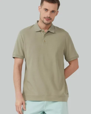s.Oliver Tricou polo barbati, din piqué waffle, Regular fit, Verde masliniu (SELECTATI MARIMEA: S)
