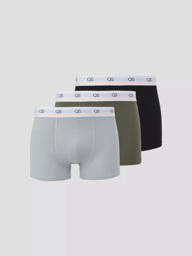 Q/S by s.Oliver Underwear barbati Set 3 perechi de boxeri, Gri/Verde/Negru (SELECTATI MARIMEA: S)