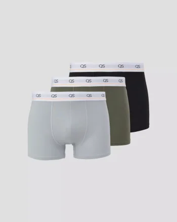 Q/S by s.Oliver Underwear barbati Set 3 perechi de boxeri, Gri/Verde/Negru (SELECTATI MARIMEA: S)