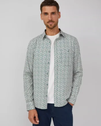 s.Oliver Camasa barbati, Slim fit cu imprimeu cu puncte, din amestec de bumbac, Gri (SELECTATI MARIMEA: M)