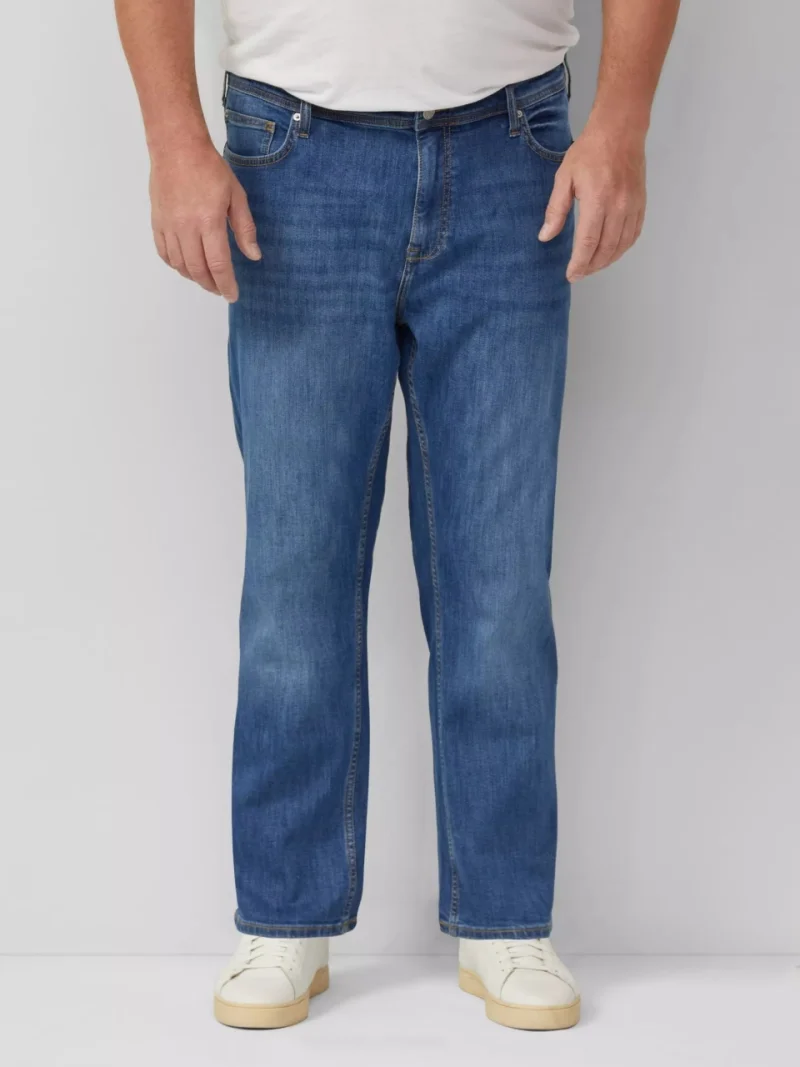 s.Oliver Big Sizes Blugi barbati big size Casby, cu talie medie, Relaxed fit, Straight leg, Albastru (SELECTATI MARIMEA: 40, SELECTATI LUNGIMEA: 30)