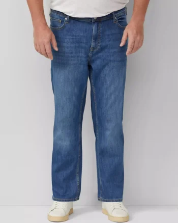 s.Oliver Big Sizes Blugi barbati big size Casby, cu talie medie, Relaxed fit, Straight leg, Albastru (SELECTATI MARIMEA: 40, SELECTATI LUNGIMEA: 30)