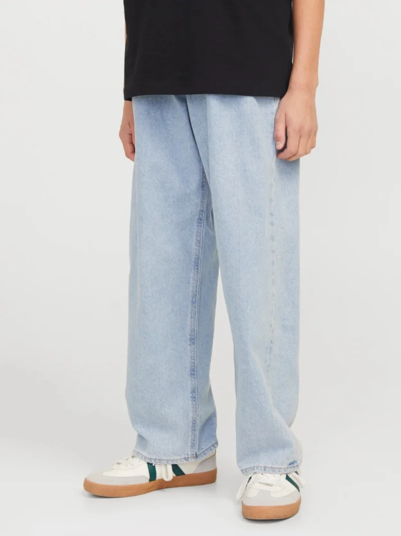 Jack & Jones Blugi baieti, ALEX, cu talie inalta si croiala Baggy Fit, Albastru deschis (SELECTATI MARIMEA: 140 cm)