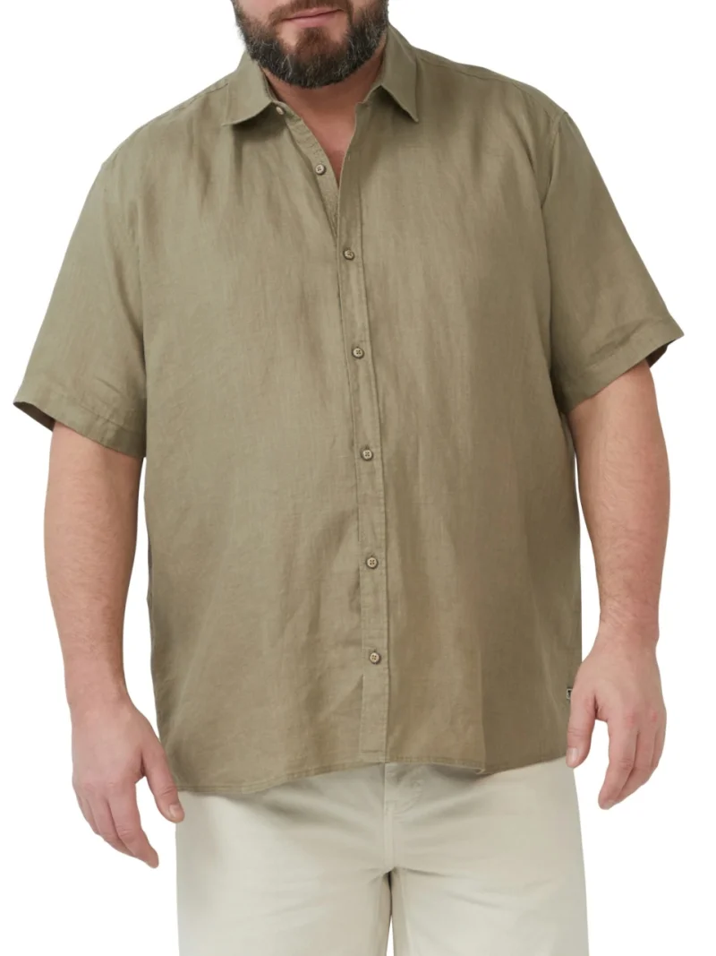 s.Oliver Big Sizes Camasa din 100% in, barbati big sizes, Regular fit, Olive (SELECTATI MARIMEA: 5XL)