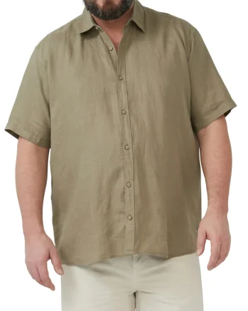 s.Oliver Big Sizes Camasa din 100% in, barbati big sizes, Regular fit, Olive (SELECTATI MARIMEA: 5XL)