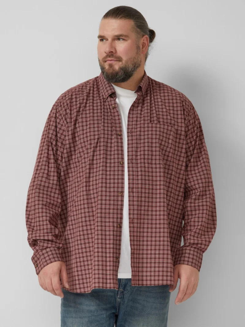 s.Oliver Big Sizes Camasa casual, barbati big sizes, cu imprimeu in carouri, Regular fit, Rosu (SELECTATI MARIMEA: 3XL)