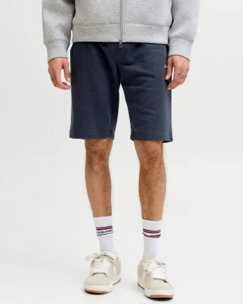 Jack & Jones Pantaloni scurti de trening barbati, talie medie, Regular fit, Bleumarin inchis (SELECTATI MARIMEA: S)
