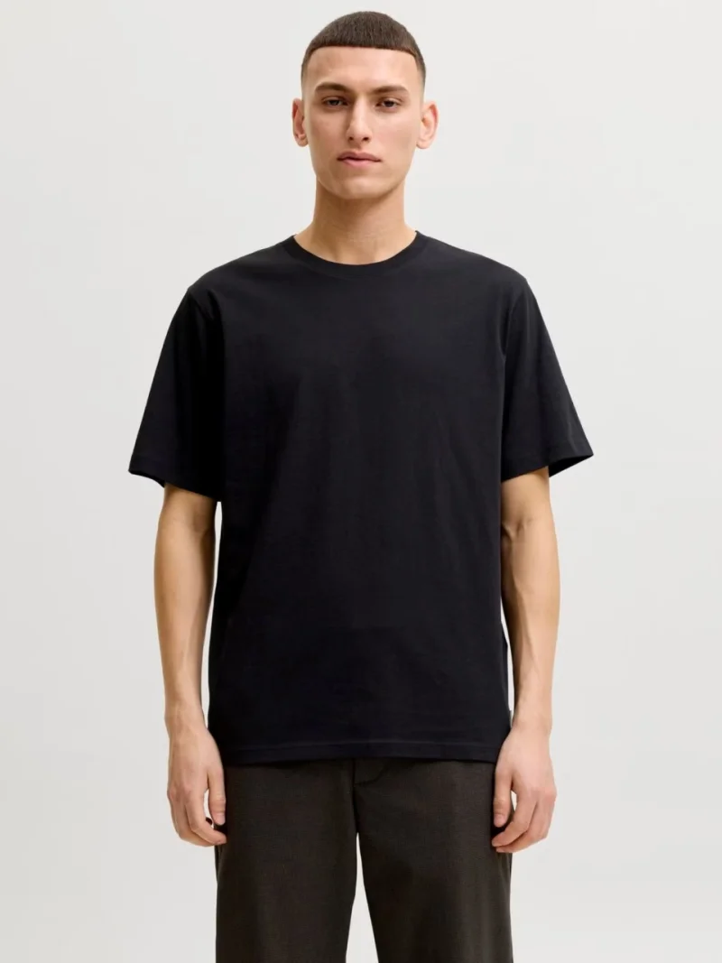 Jack & Jones Tricou basic barbati, Noos, Regular fit, Negru (SELECTATI MARIMEA: L)