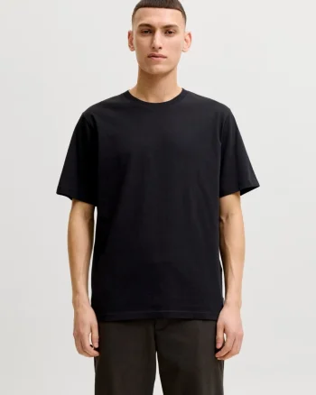 Jack & Jones Tricou basic barbati, Noos, Regular fit, Negru (SELECTATI MARIMEA: L)